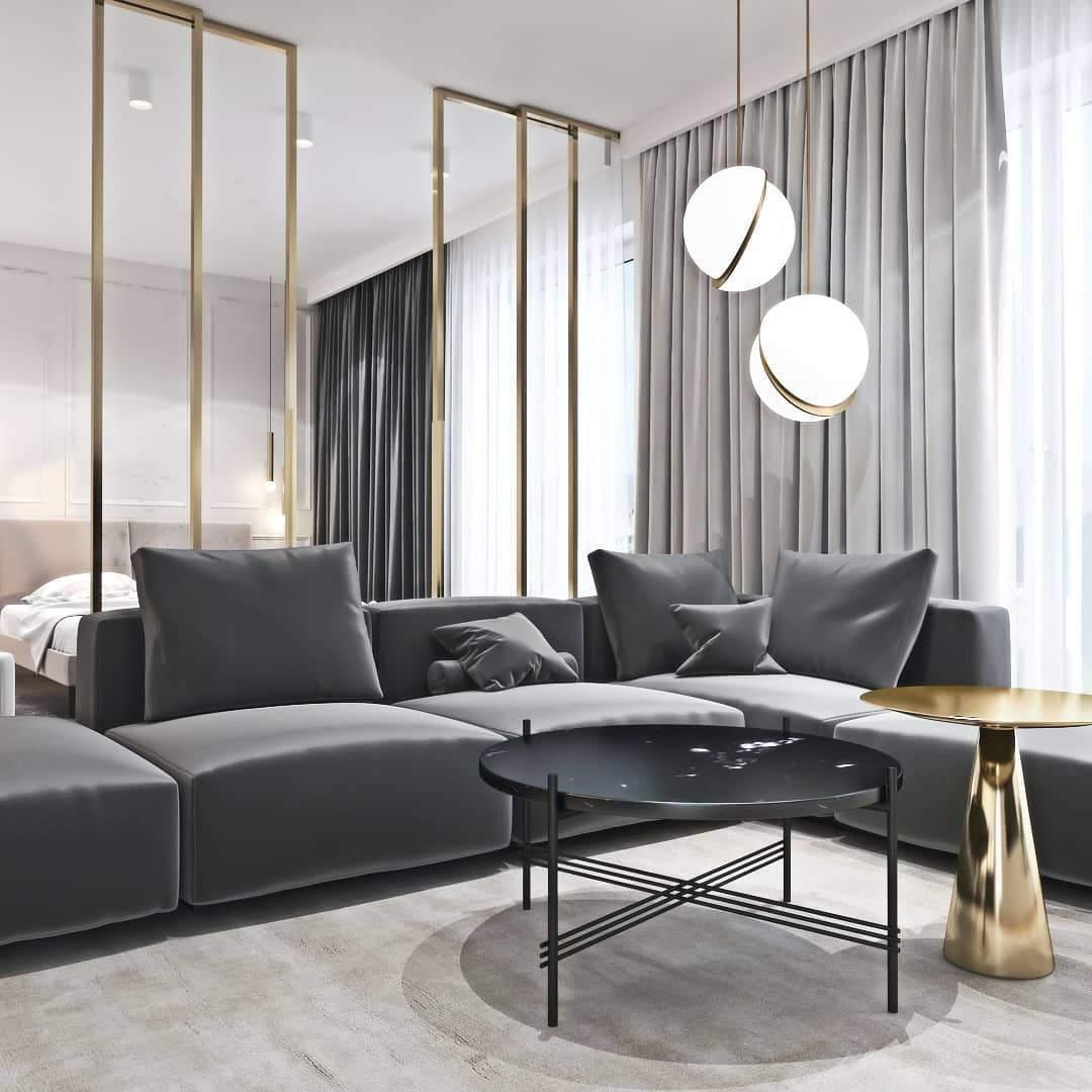 Moderne Pendelleuchte Kugel Design – Luxuriöse Hängelampe mit Messing Akzent für Wohnzimmer & Treppenhaus