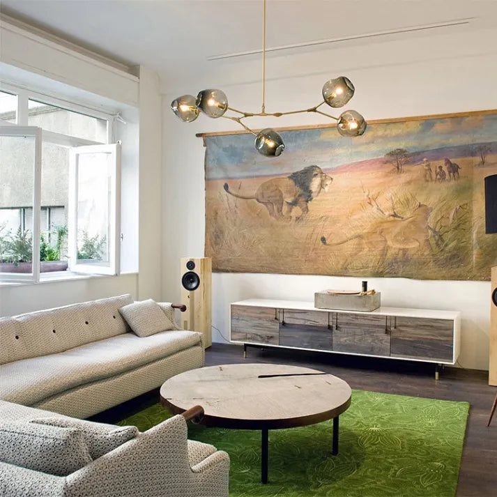 Moderne Molekül-Deckenleuchte mit 6 Armen – Designerlampe im Mid-Century Stil für Wohnzimmer, Essbereich & Loft