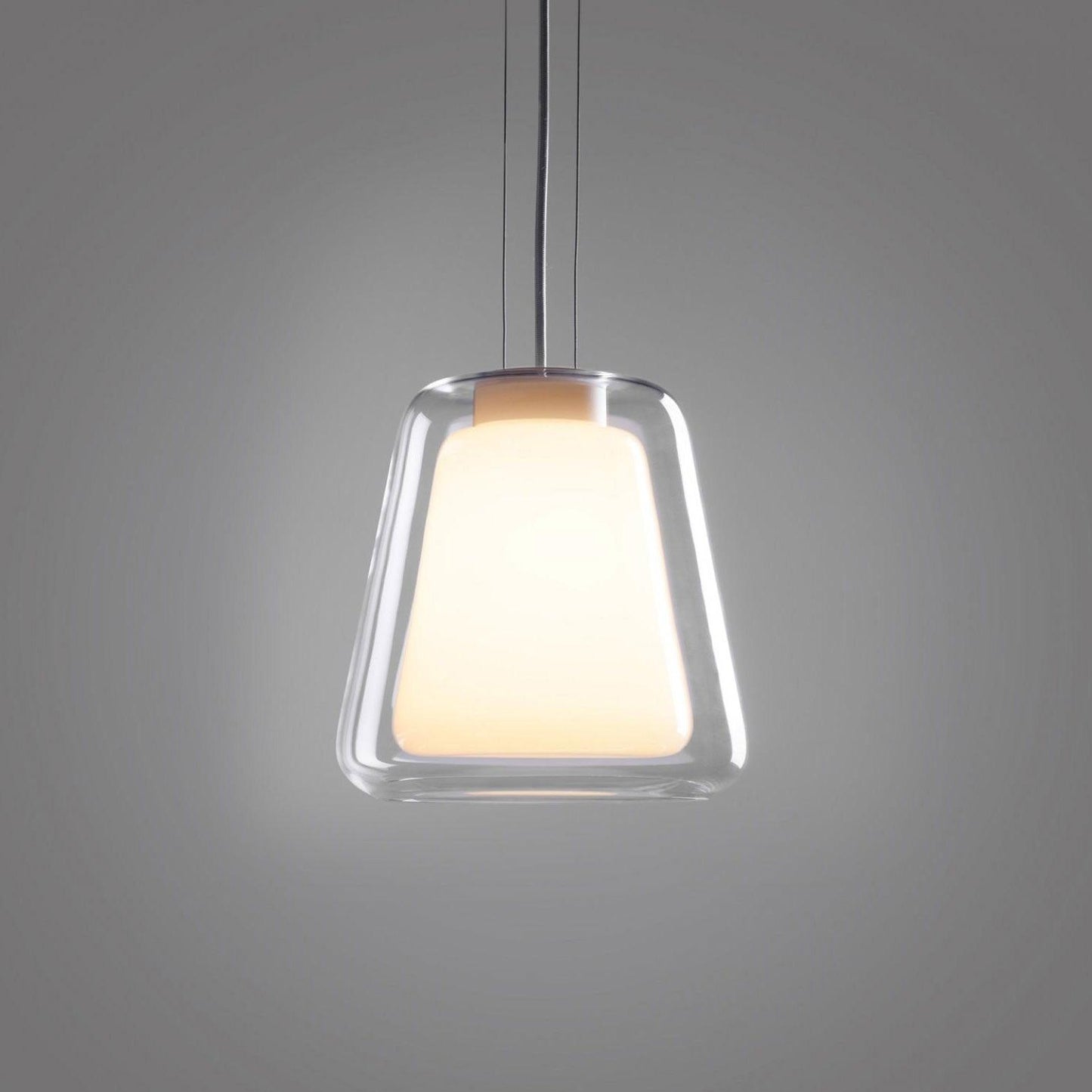 Moderne Pendelleuchte mit Doppelglas-Schirm – Minimalistische Hängelampe in Gold für Küche, Esstisch & Flur