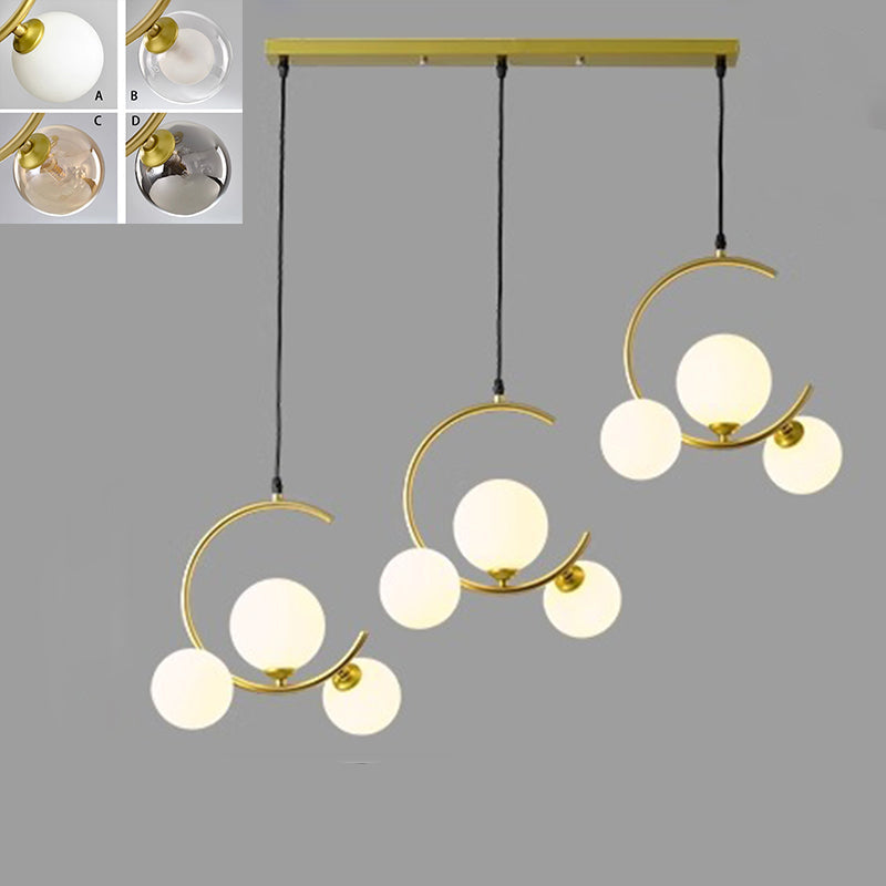 Modernes LED Pendelleuchte mit Glas-Kugeln – Design Deckenlampe im Spiral-Look für Wohnzimmer, Esszimmer & Treppenhaus – Schwarz & Weiß