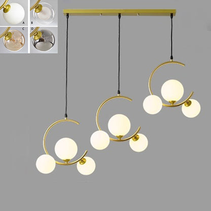 Modernes LED Pendelleuchte mit Glas-Kugeln – Design Deckenlampe im Spiral-Look für Wohnzimmer, Esszimmer & Treppenhaus – Schwarz & Weiß