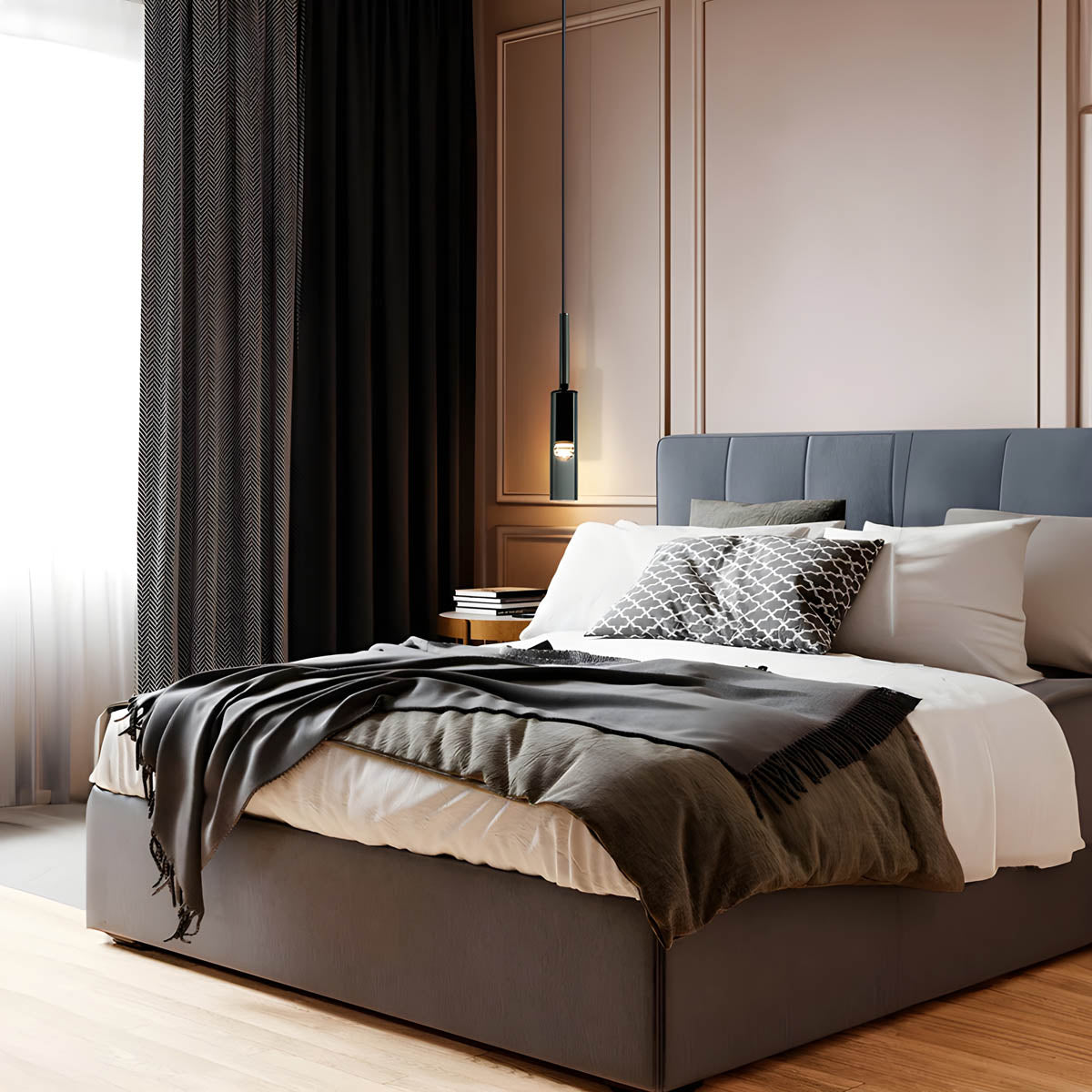 Moderne Zylinder-Pendelleuchte aus Rauchglas – Minimalistische Design-Hängelampe für Küche, Bar & Essbereich