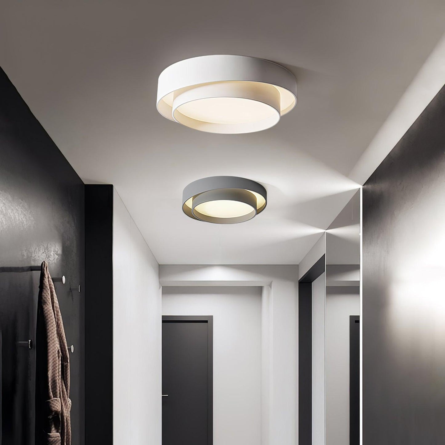 Moderne LED Deckenleuchte – Elegante Flachlampe in Schwarz für Wohnzimmer, Schlafzimmer & Flur