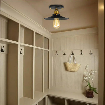 Vintage Deckenlampe im Industriestil, Retro Deckenleuchte mit Edison Glühbirne, LED-kompatibel