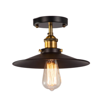 Vintage Deckenlampe im Industriestil, Retro Deckenleuchte mit Edison Glühbirne, LED-kompatibel
