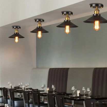 Vintage Deckenlampe im Industriestil, Retro Deckenleuchte mit Edison Glühbirne, LED-kompatibel