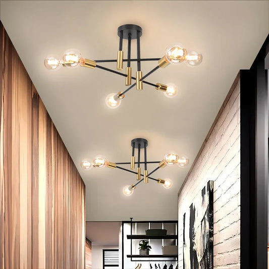 Moderne Sputnik Deckenleuchte – Industrielle Design Lampe für Wohnzimmer und Flur
