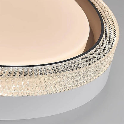 Runde LED Deckenleuchte mit Kristallrand, Dimmbar und Energiesparend – Moderne Kronleuchter Lampe für Wohnzimmer