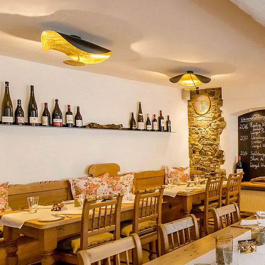 Moderne LED-Deckenleuchte in Gold-Optik – Energiesparende Beleuchtung für Wohnzimmer & Esszimmer, Dimmbar