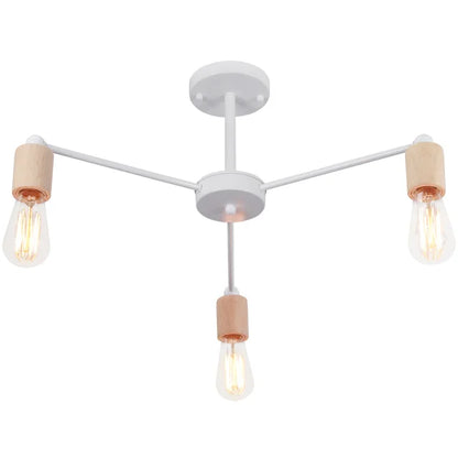 Nordischer Kronleuchter aus Holz mit modernem Design, skandinavische Deckenlampe für Wohnzimmer und Esszimmer