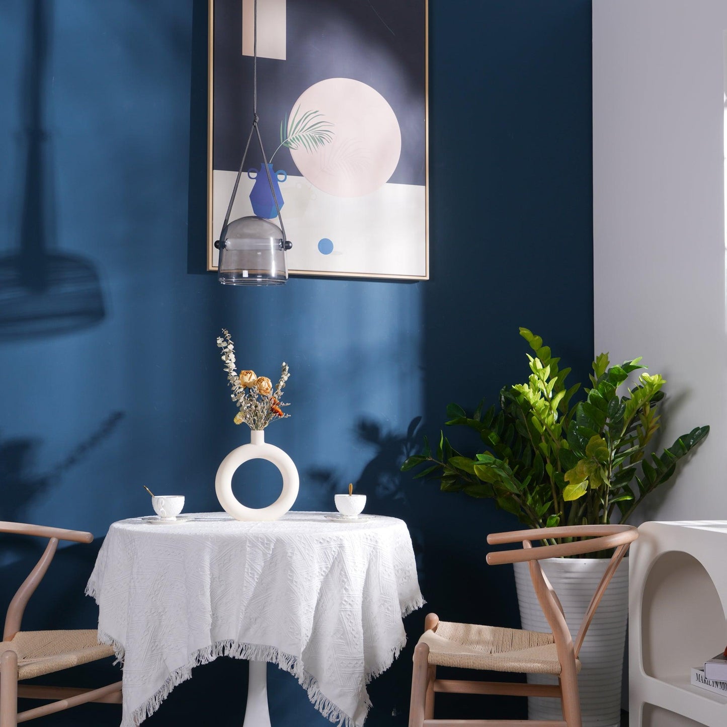 Design-Pendelleuchte mit Lederband & Rauchglas – Skandinavischer Stil für Esszimmer, Küche & Wohnzimmer