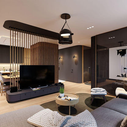 Design-Pendelleuchte mit Lederband & Rauchglas – Skandinavischer Stil für Esszimmer, Küche & Wohnzimmer