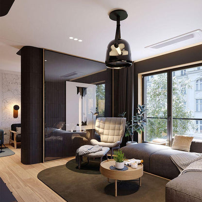 Design-Pendelleuchte mit Lederband & Rauchglas – Skandinavischer Stil für Esszimmer, Küche & Wohnzimmer