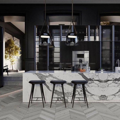 Design-Pendelleuchte mit Lederband & Rauchglas – Skandinavischer Stil für Esszimmer, Küche & Wohnzimmer