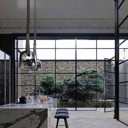 Design-Pendelleuchte mit Lederband & Rauchglas – Skandinavischer Stil für Esszimmer, Küche & Wohnzimmer