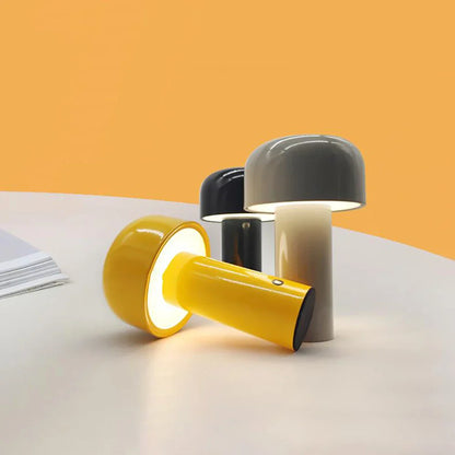 Wiederaufladbare LED Tischlampe – Moderne tragbare Pilzleuchte für Innenräume