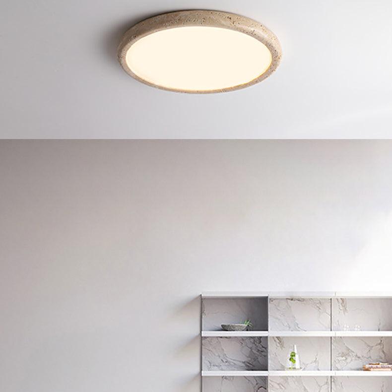 Moderne Deckenleuchte mit Naturstein-Rahmen – Flache LED Aufbaulampe für Schlafzimmer, Wohnzimmer & Flur
