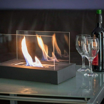 Tischkamin mit Echtflamme – Tragbarer Ethanol-Kamin für Innenräume, Balkon & Terrasse