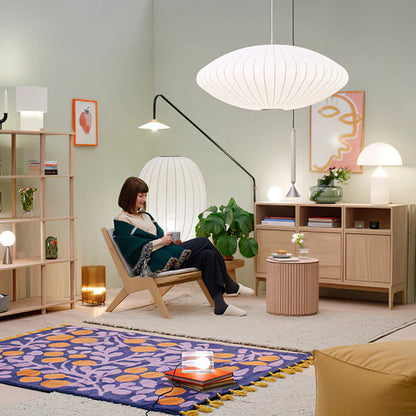 Pendelleuchte im UFO-Design mit Faltenstruktur – Mid-Century Hängelampe für Esszimmer, Wohnzimmer & Lounge-Bereich
