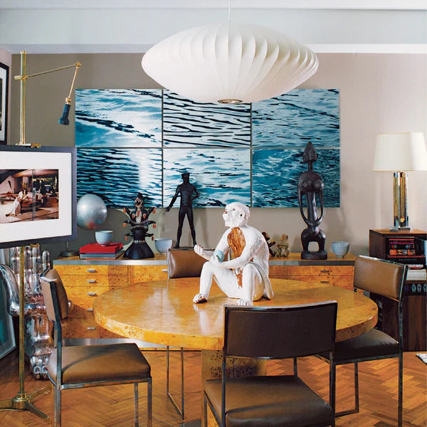 Pendelleuchte im UFO-Design mit Faltenstruktur – Mid-Century Hängelampe für Esszimmer, Wohnzimmer & Lounge-Bereich