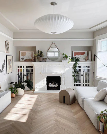 Pendelleuchte im UFO-Design mit Faltenstruktur – Mid-Century Hängelampe für Esszimmer, Wohnzimmer & Lounge-Bereich