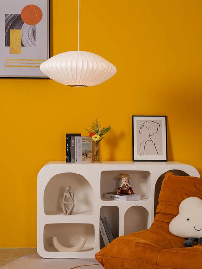 Pendelleuchte im UFO-Design mit Faltenstruktur – Mid-Century Hängelampe für Esszimmer, Wohnzimmer & Lounge-Bereich