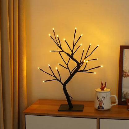 LED Baum Tischlampe – Romantische Deko Leuchte, Warmes Licht, Perfekt für Wohnzimmer und Schlafzimmer