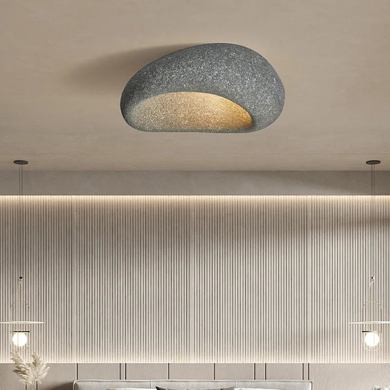 WabiSabiGlow - Designer Deckenbeleuchtung Steinoptik | Dimmbares Licht für Wohnzimmer