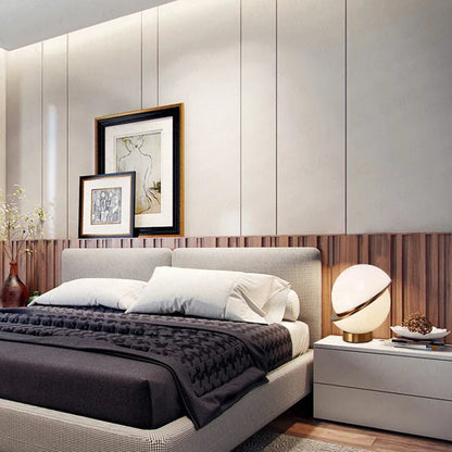 Tischlampe aus Holz mit Seil-Dekor – Moderne LED Deko Lampe für Schlafzimmer & Wohnzimmer, Handgefertigte Beleuchtung