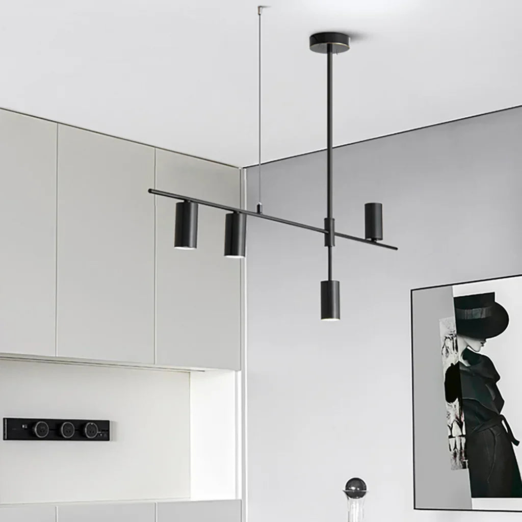 Moderne Lineare Pendelleuchte in Schwarz – Minimalistische Hängelampe für Küche, Esstisch & Thekenbeleuchtung