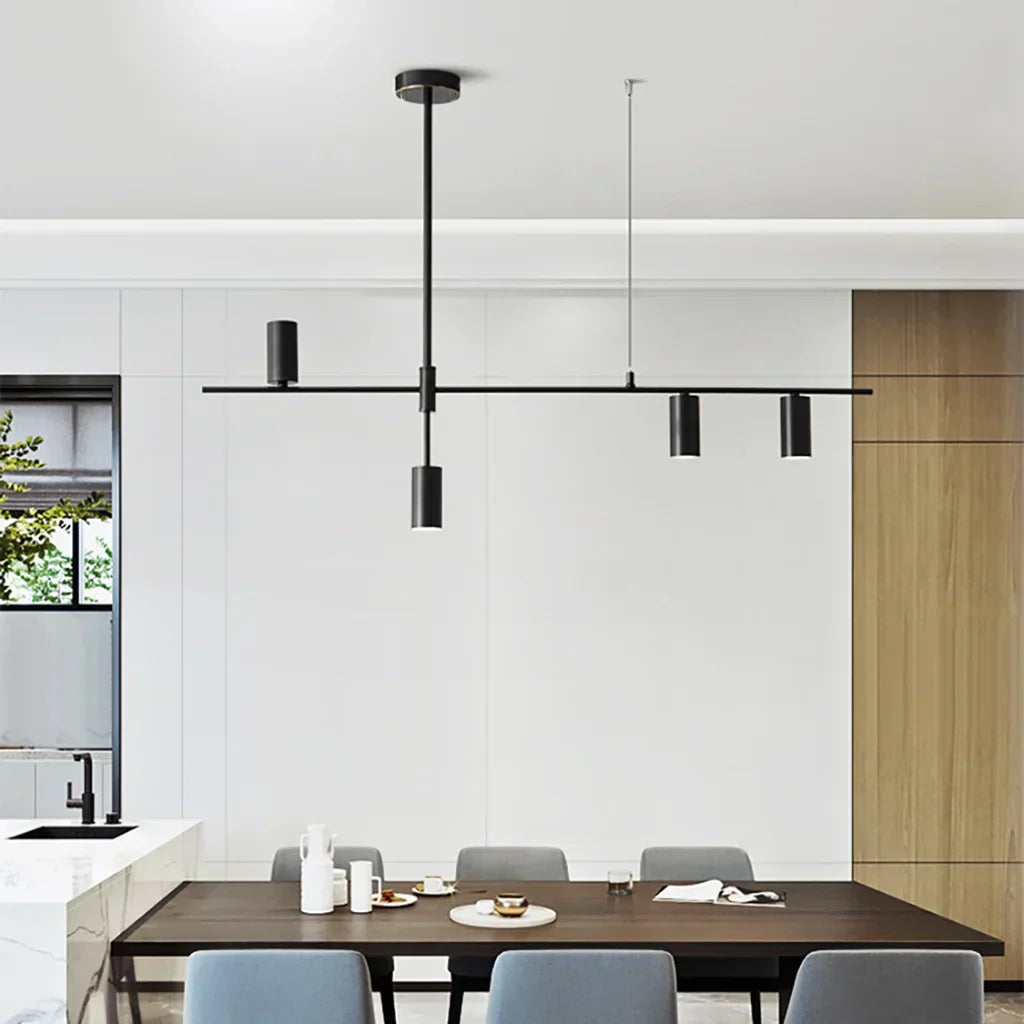 Moderne Lineare Pendelleuchte in Schwarz – Minimalistische Hängelampe für Küche, Esstisch & Thekenbeleuchtung
