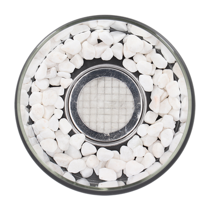 Mini Tischkamin mit Glaszylinder – Bioethanol-Feuerstelle für Innenräume, Balkon & Terrasse