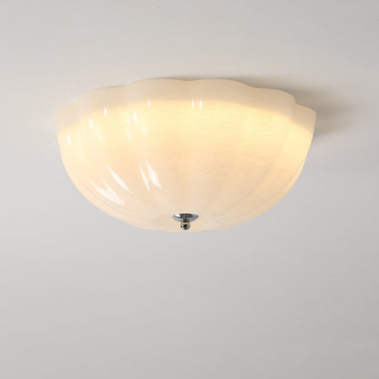 Deckenleuchte in Muschel-Optik – Elegante Glas-Deckenlampe für Wohnzimmer, Flur & Schlafzimmer – Sanfte Ambientebeleuchtung im Retro-Stil