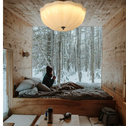 Deckenleuchte in Muschel-Optik – Elegante Glas-Deckenlampe für Wohnzimmer, Flur & Schlafzimmer – Sanfte Ambientebeleuchtung im Retro-Stil