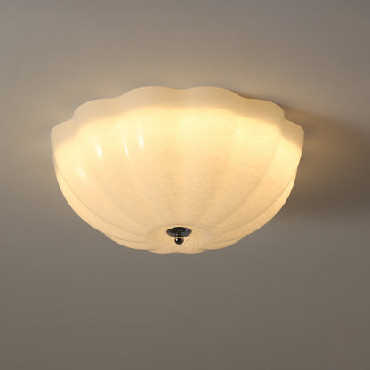 Deckenleuchte in Muschel-Optik – Elegante Glas-Deckenlampe für Wohnzimmer, Flur & Schlafzimmer – Sanfte Ambientebeleuchtung im Retro-Stil