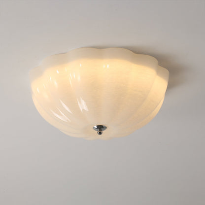 Deckenleuchte in Muschel-Optik – Elegante Glas-Deckenlampe für Wohnzimmer, Flur & Schlafzimmer – Sanfte Ambientebeleuchtung im Retro-Stil
