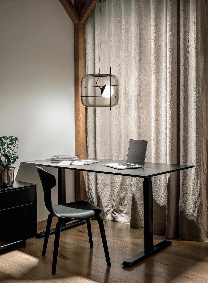 Moderne Pendelleuchte mit Rauchglas & Metallrahmen – Designer Hängelampe für Wohnzimmer & Essbereich