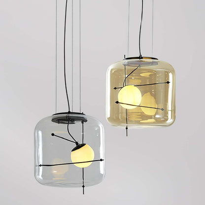 Moderne Pendelleuchte mit Rauchglas & Metallrahmen – Designer Hängelampe für Wohnzimmer & Essbereich