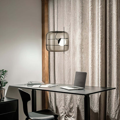 Moderne Pendelleuchte mit Rauchglas & Metallrahmen – Designer Hängelampe für Wohnzimmer & Essbereich