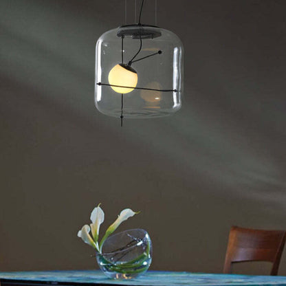 Moderne Pendelleuchte mit Rauchglas & Metallrahmen – Designer Hängelampe für Wohnzimmer & Essbereich