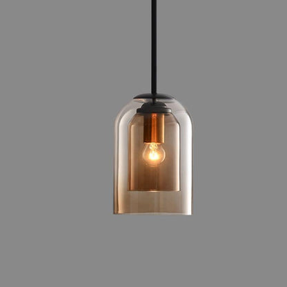 Mica Mid-Century Pendelleuchten mit Doppelglas