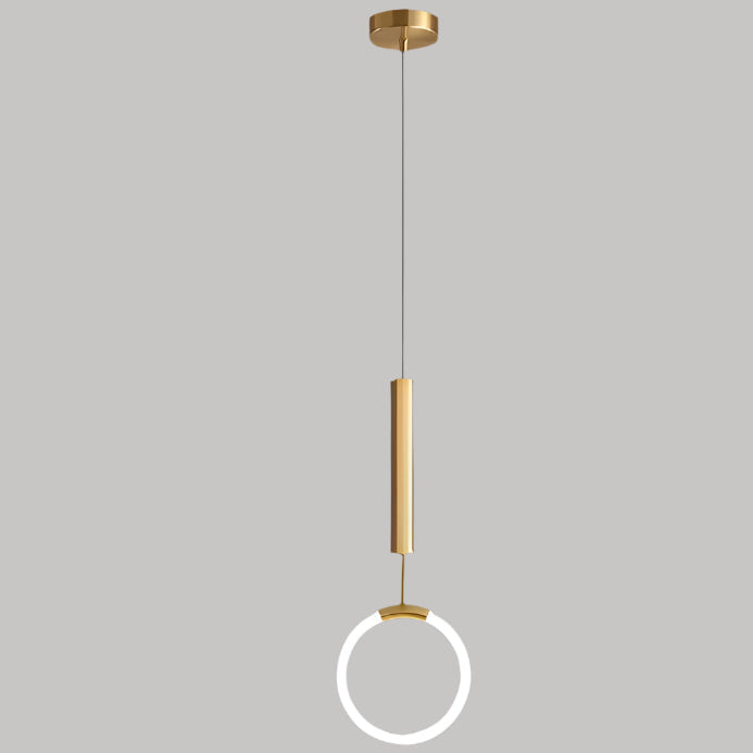 Moderne LED-Ring-Pendelleuchte in Gold – Minimalistische Hängelampe für Schlafzimmer, Wohnzimmer & Designräume