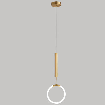Moderne LED-Ring-Pendelleuchte in Gold – Minimalistische Hängelampe für Schlafzimmer, Wohnzimmer & Designräume