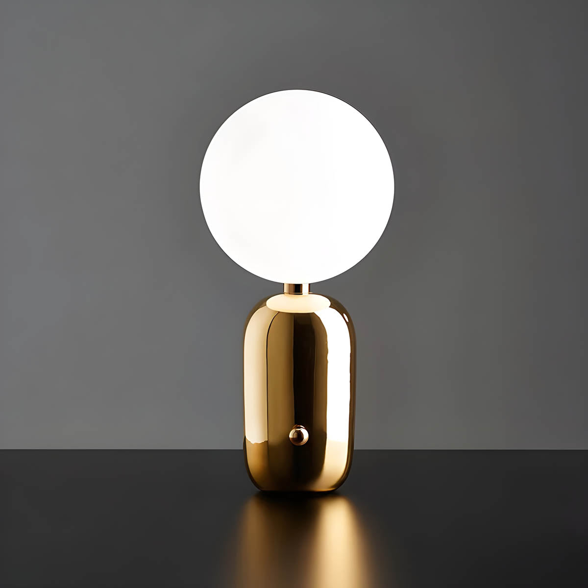 Moderne Tischlampe mit weißem Kugelschirm – Elegantes Design aus gold- und schwarzfarbenem Metall für Wohnzimmer, Schlafzimmer, Büro Dekoration