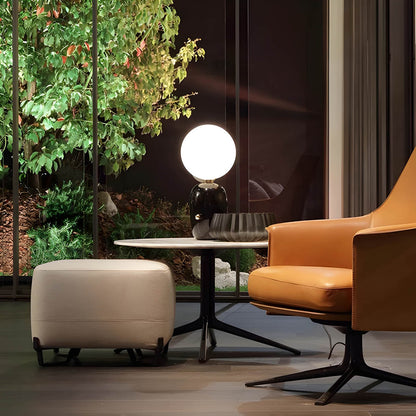Moderne Tischlampe mit weißem Kugelschirm – Elegantes Design aus gold- und schwarzfarbenem Metall für Wohnzimmer, Schlafzimmer, Büro Dekoration