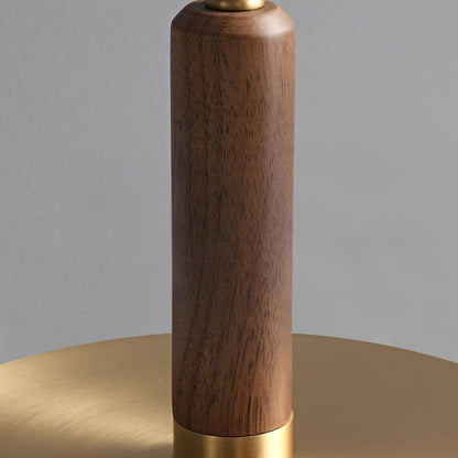 Moderne Tischleuchte mit integriertem LED – Ronaldo Design, Glas-Holz-Metall, warmweißes Licht, Ø22 cm