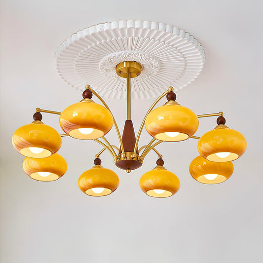 Deckenleuchte im Retro-Stil für Wohnzimmer & Esszimmer – Moderne Deckenlampe mit 8-flammigem Design & edler Optik