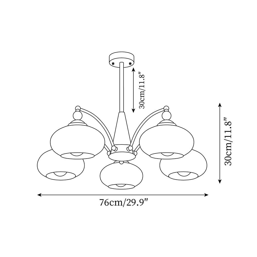 Deckenleuchte im Retro-Stil für Wohnzimmer & Esszimmer – Moderne Deckenlampe mit 8-flammigem Design & edler Optik
