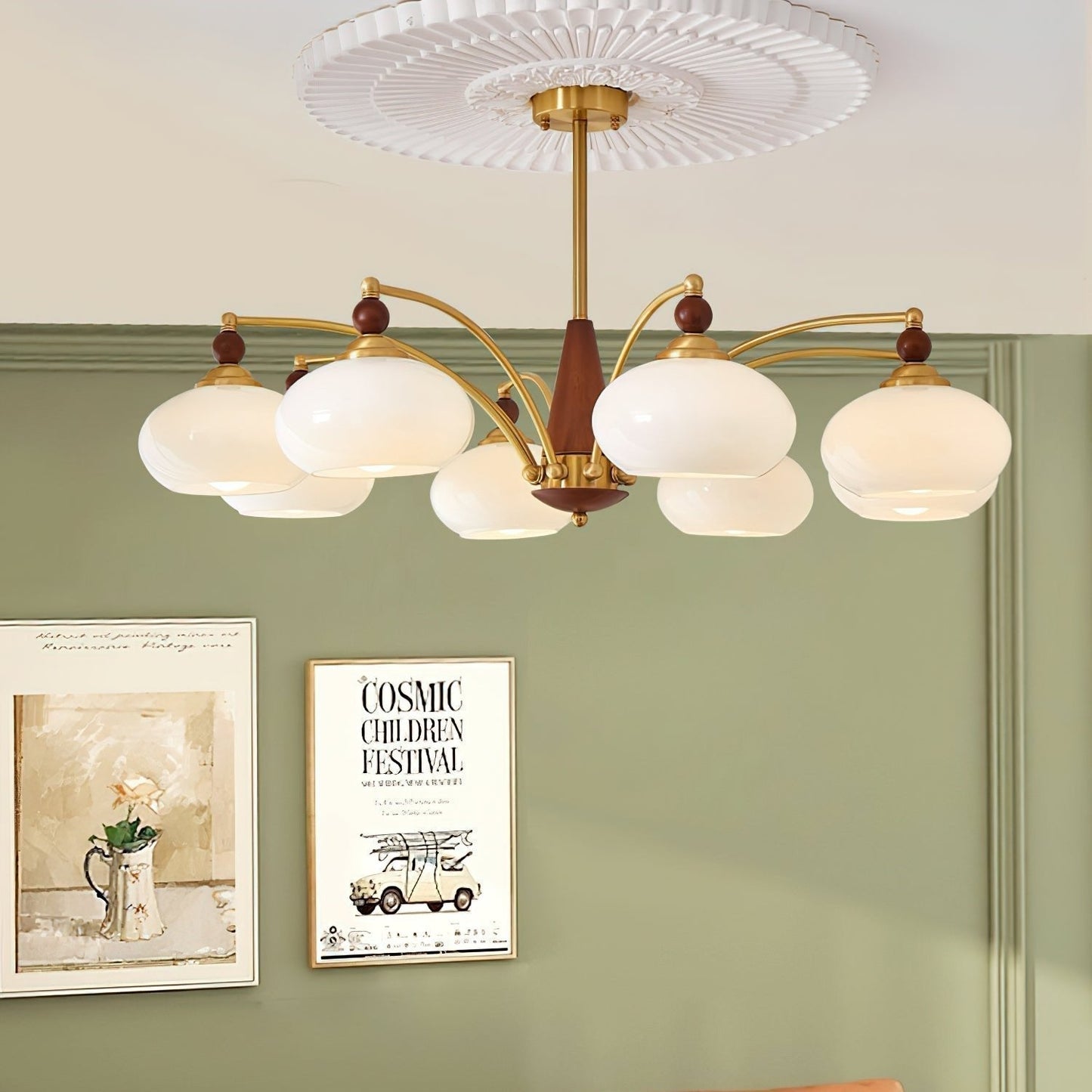 Deckenleuchte im Retro-Stil für Wohnzimmer & Esszimmer – Moderne Deckenlampe mit 8-flammigem Design & edler Optik