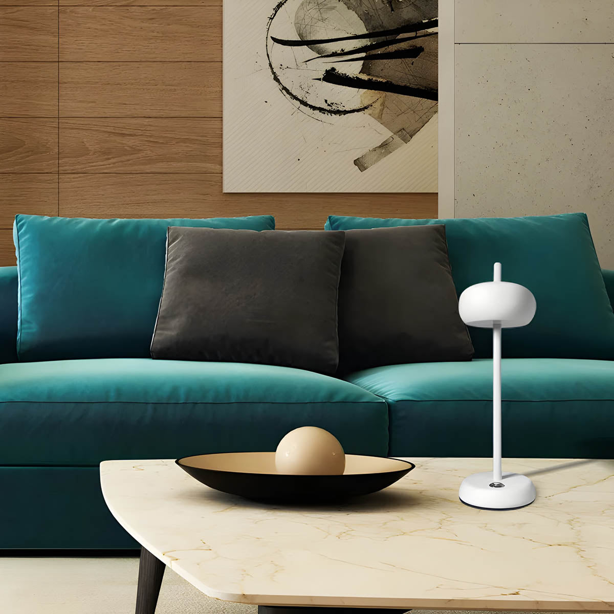 Minimalist table lamp – Dimmable, wireless with battery & Type-C charging port, LED, H30.5 cm